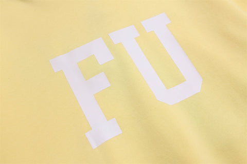 FEAR OF GOD FOG Main Line FU Logo Washed Fleece‑Lined Unisex Hoodie