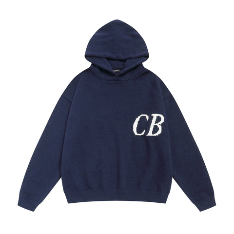Cole Buxton Navy Italic CB Logo Hoodie