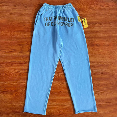 That's A Awful Lot Of Cough Syrup Classic Logo Sweatpants - Light Blue / Dark Grey