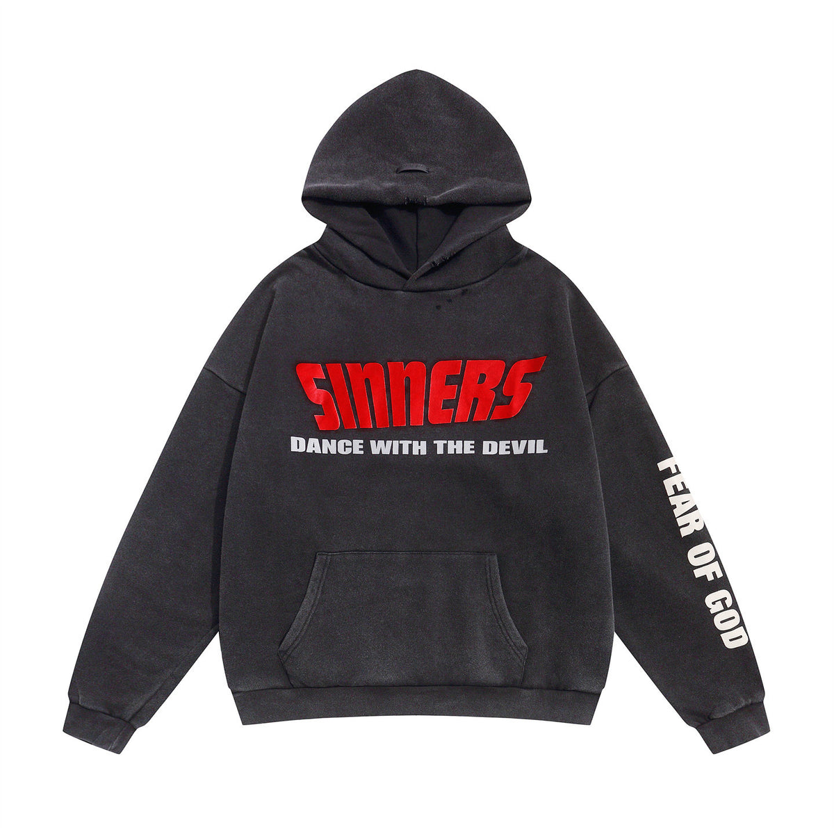FEAR OF GOD FOG Vintage Washed Ripped Fleece‑Lined Hoodie