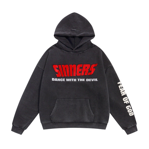 FEAR OF GOD FOG Vintage Washed Ripped Fleece‑Lined Hoodie