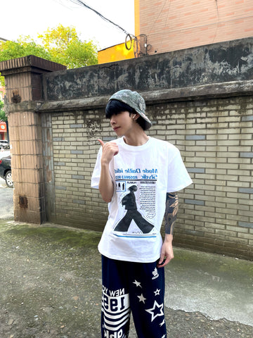 TSAOOJ American retro pure cotton T-shirt 2026 summer new direct spray portrait print loose casual half sleeve