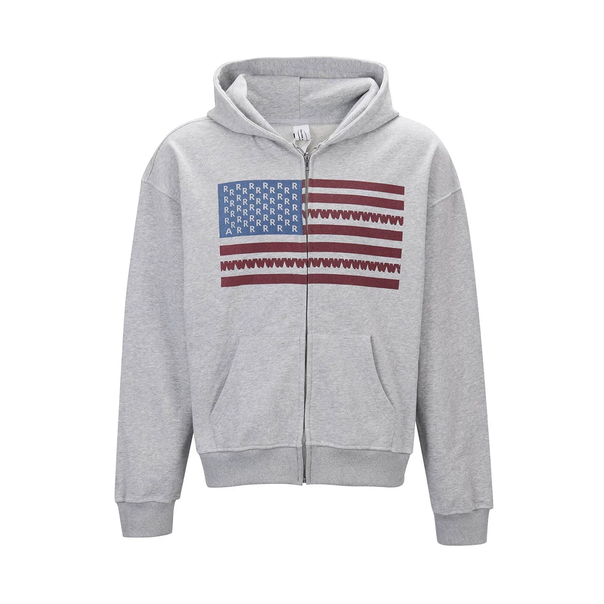 From THE STREET Street American Flag Printed Hooded Zipper Autumn/Winter Cashmere Cardigan Sweatshirt Men's Sweatshirt