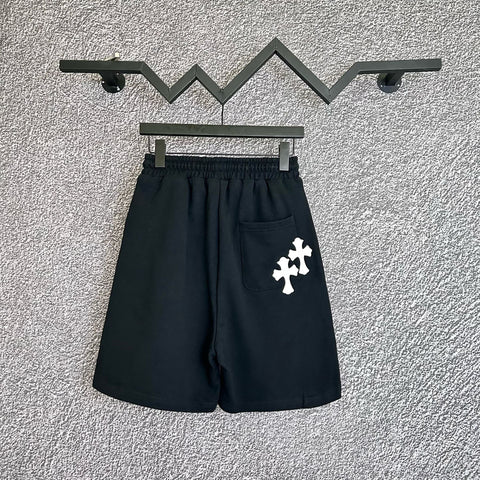 Chrome Hearts Black & White Cross Patch Sweatshorts