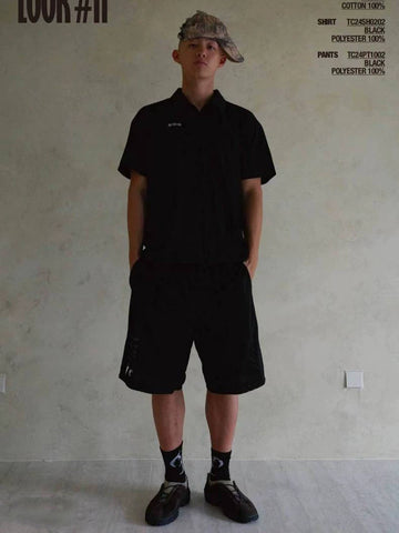 From Street American retro black metal logo mesh breathable knee high casual sports shorts for men