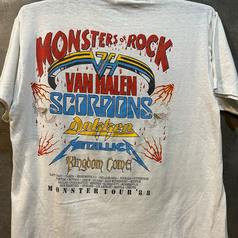 Monsters Of Rock, a veteran metal rock band, is a short sleeved vintage American retro T-shirt for men