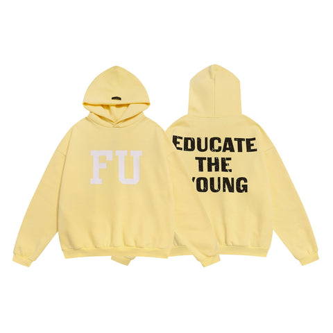 FEAR OF GOD FOG Main Line FU Logo Washed Fleece‑Lined Unisex Hoodie