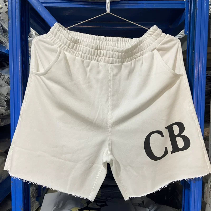 Cole Buxton White Side Italic CB Logo Shorts