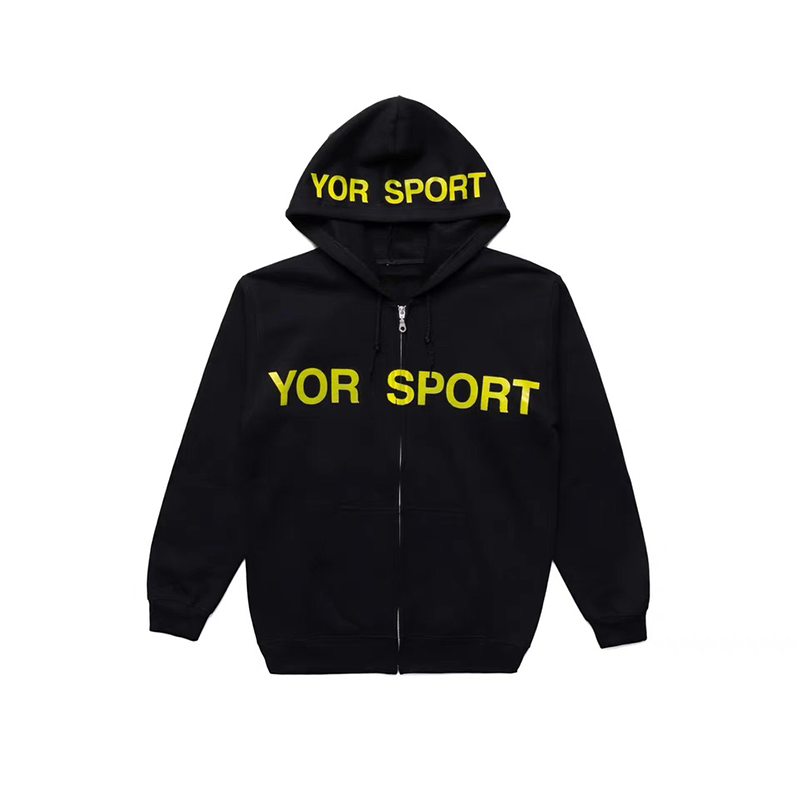 From the street slim fit elastic American loose print cardigan loose slogan hoodie couple hoodie men and women