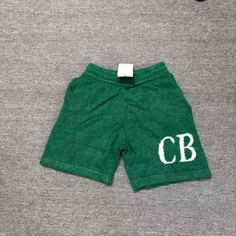 Cole Buxton Dark Green Side Italic CB Logo Shorts