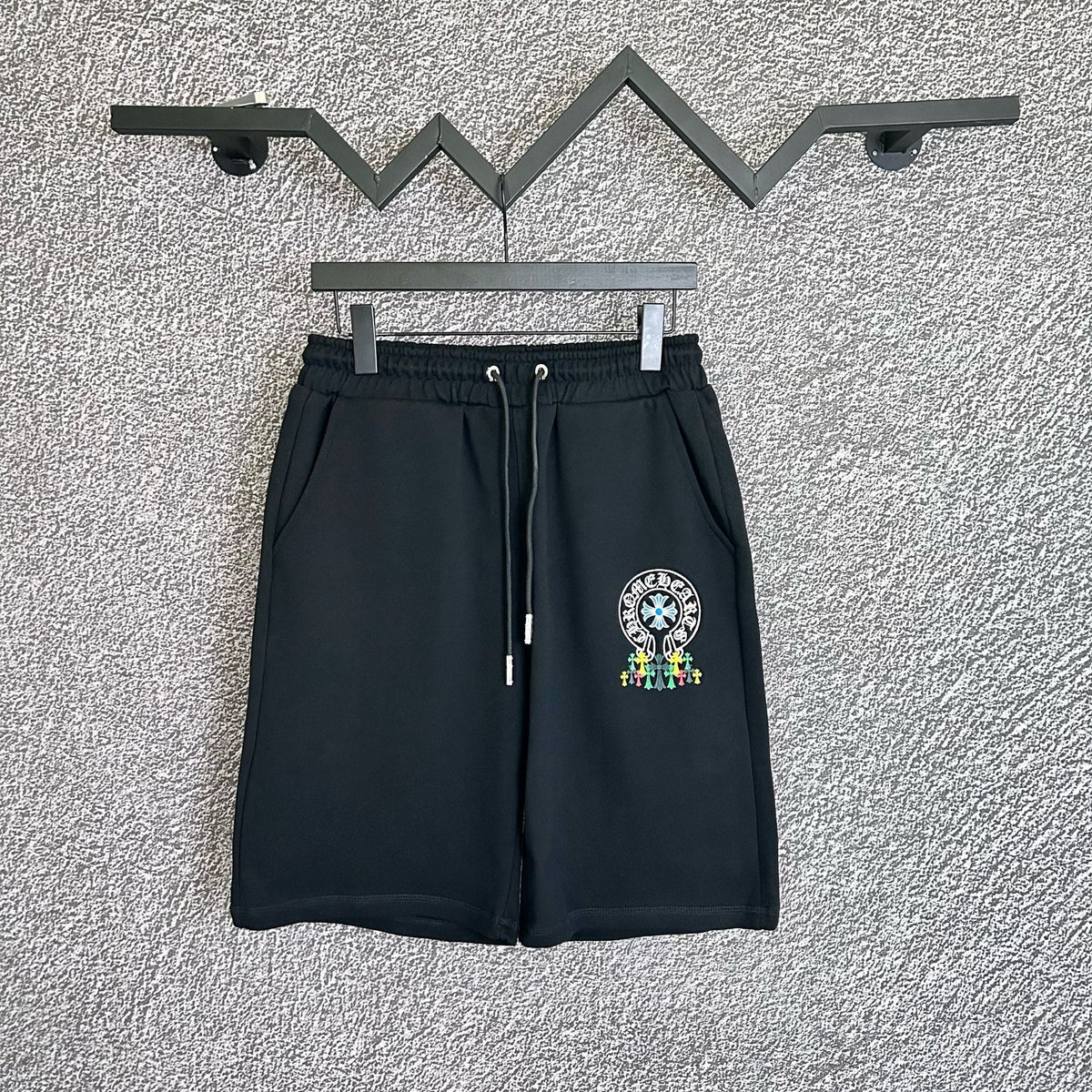 Chrome Hearts Black Multi-Color Horseshoe Cross Sweatshorts