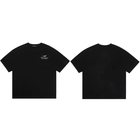 Cole Buxton Black Racing Wing Emblem Logo T-Shirt