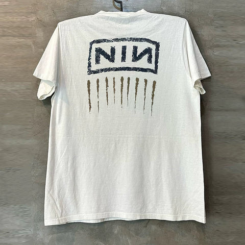 Nine Inch Nails Rock Band Hiphop Hip Hop Small Collar Men's and Women's Short sleeved Cotton T-shirt
