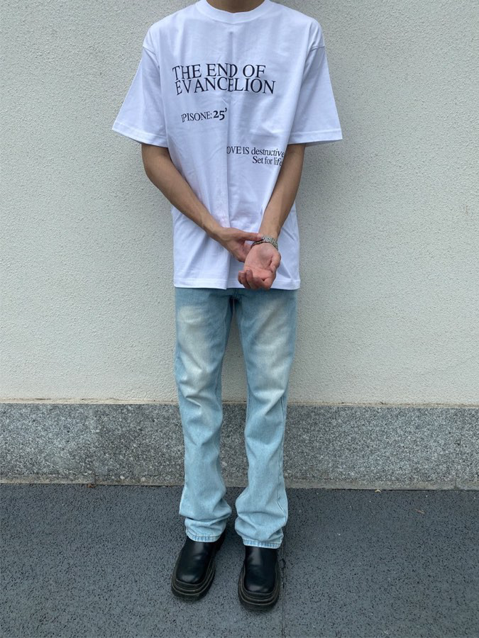 TSAOOJ \"Don't find me to borrow money\" American high street slogan short -sleeved Cleanfit heavy cotton half -sleeved T -shirt