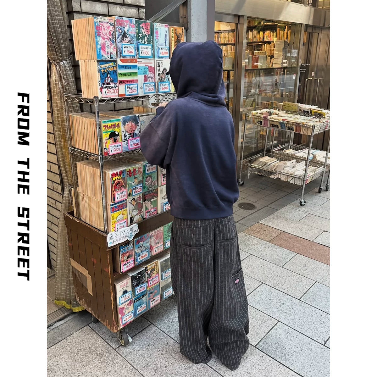 From THE STREET: Street striped trousers for men, thick woolen straight leg loose leg pants for men