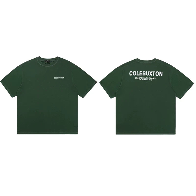 Cole Buxton Dark Green Minimalist Chest & Back Logo T-Shirt
