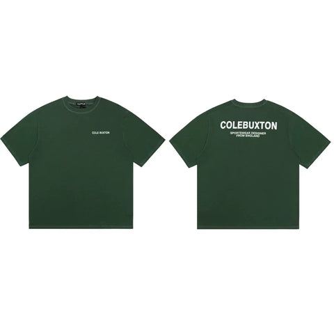 Cole Buxton Dark Green Minimalist Chest & Back Logo T-Shirt