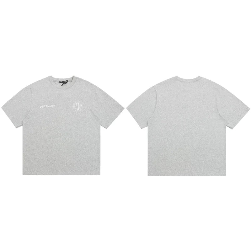 Cole Buxton Gray Circular Badge Minimalist Logo T-Shirt