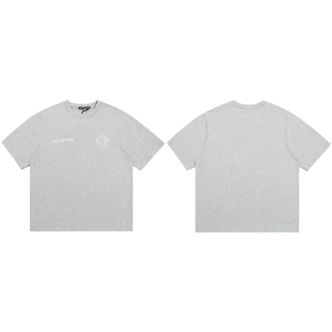 Cole Buxton Gray Circular Badge Minimalist Logo T-Shirt