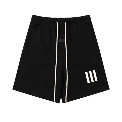 FEAR OF GOD FOG ESSENTIALS Silicone 3‑Stripes Unisex Loose 5‑Inch Sports Shorts