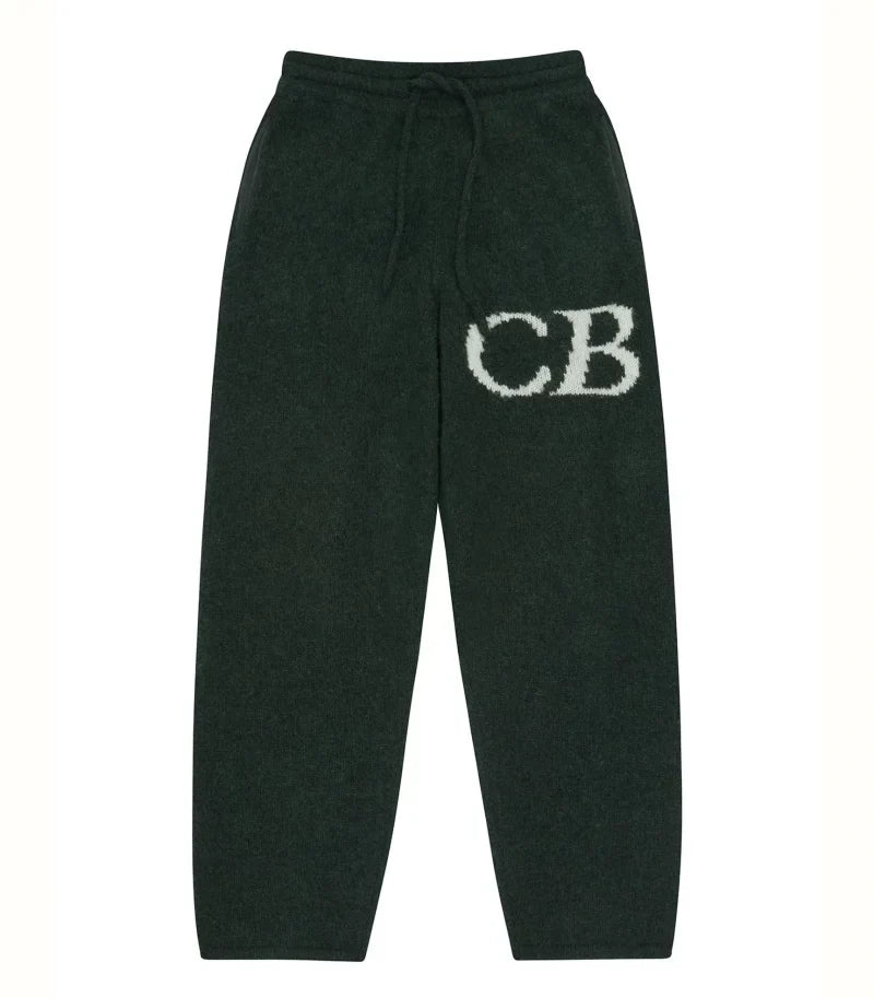 Cole Buxton Dark Green Side Italic CB Logo Sweatpants