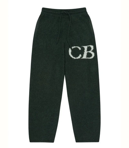 Cole Buxton Dark Green Side Italic CB Logo Sweatpants