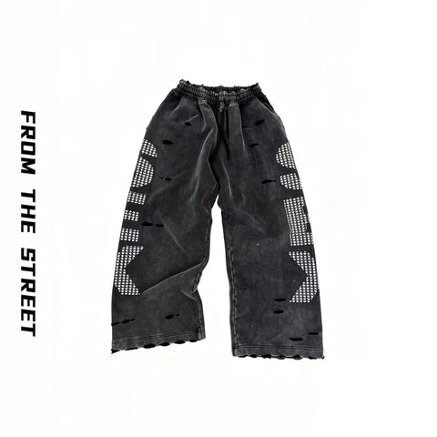 From THE STREET, a street style 430g heavyweight silver star print with a hanging retro baggy sweatshirt