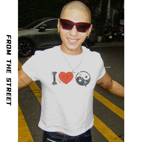 From Street American Cleanfit Summer Basic Shoulder T-shirt Men's and Women's Sleeves Short Sleeve Slim Half Sleeve