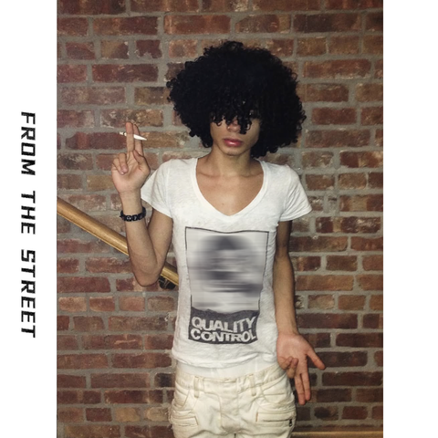 From THE STREET - Street Melancholy Light Asian Style Lightweight Fabric V-neck Printed Short sleeved T-shirt for Men and Women