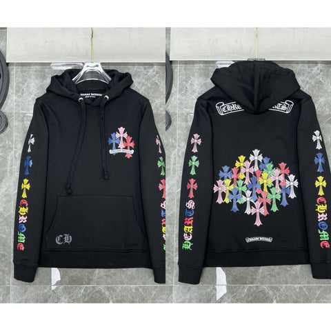 Chrome Hearts Multi-Color Cluster Cross Hoodie (Black)