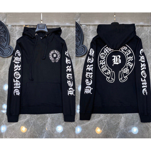 Chrome Hearts Gothic Letter "B" Horseshoe Hoodie (Black)