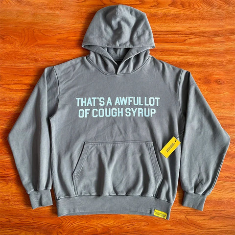 That's A Awful Lot Of Cough Syrup Classic Logo Hoodie - Grey / White