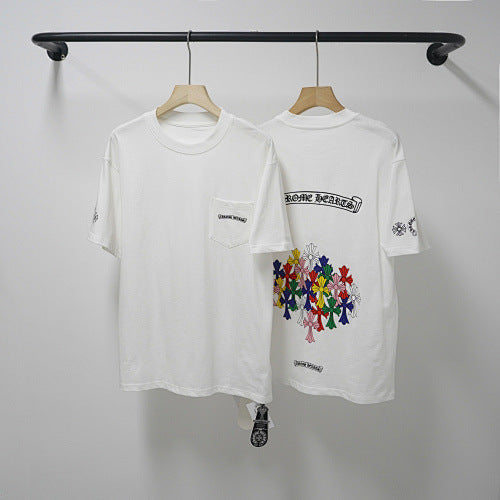 Chrome Hearts Lower Cluster Cross & Scroll Short Sleeve T-Shirt (White)