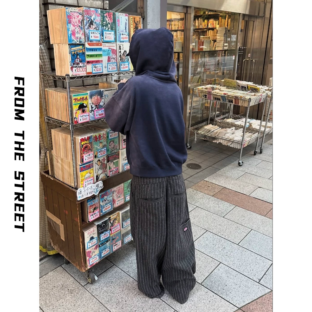 From THE STREET, Street Washed Used Short Wide Zipper Hooded Cardigan Sweatshirt, Autumn/Winter Coat