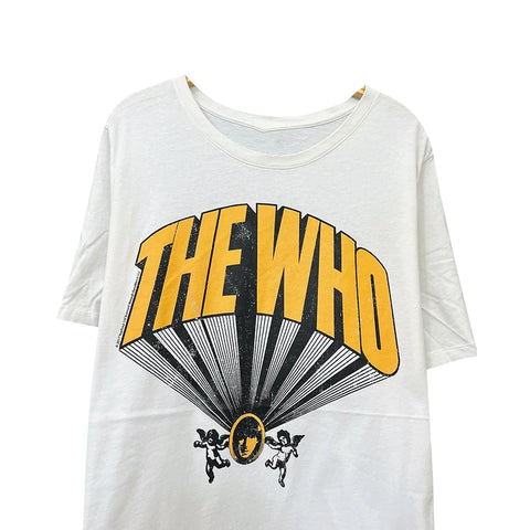 The Who Rock Band American Street Hip Hop Oversized Retro Short Sleeve Men's and Women's Heavy Cotton T-shirt