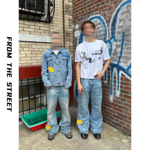 2024 Winter Youth Short sleeved Person Printed Loose Round Neck T-shirt from the Streets