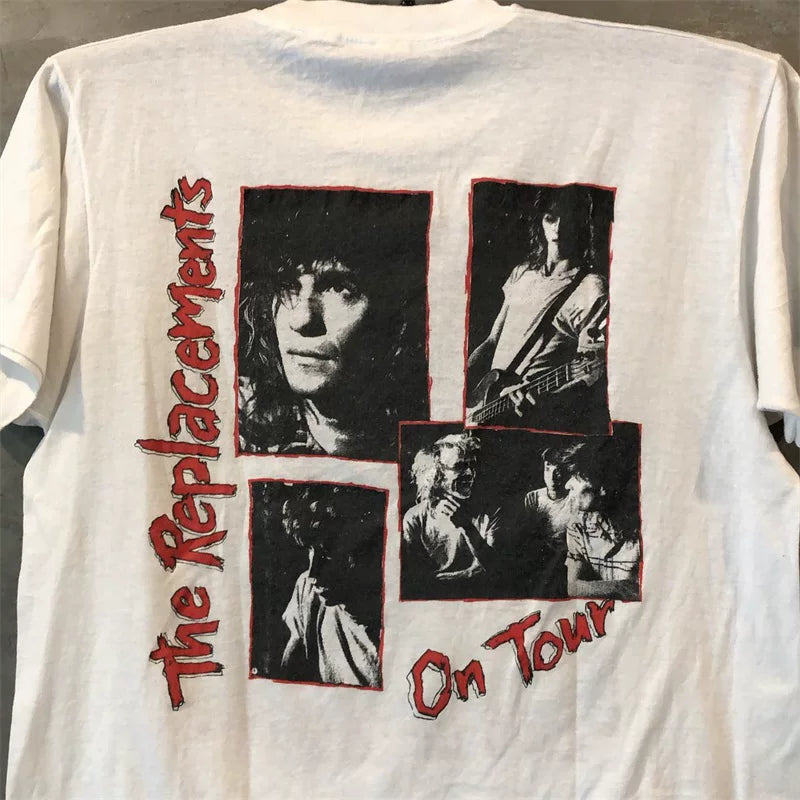 The Replacements band European and American high street vintage retro short -sleeved men and women pure cotton texture T -shirt tide