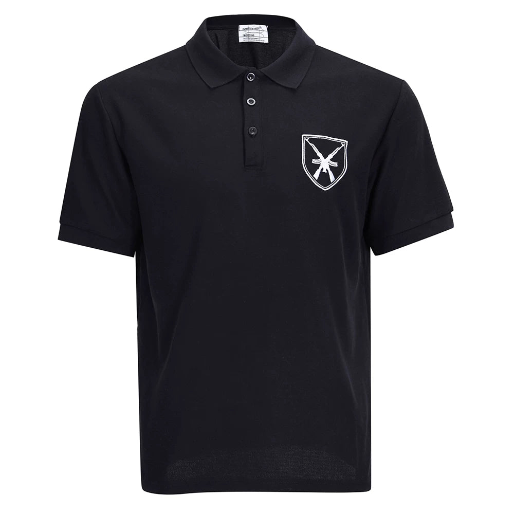 270g pearl cotton heavyweight black collar T-shirt from the street American polo shirt, slim fit and simple summer short sleeved shirt