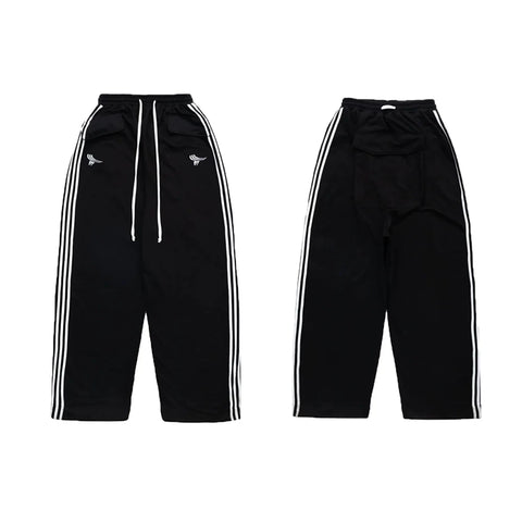 From the street American five bar vertical drawstring sports sweatpants, loose straight leg casual pants, popular versatile pants for men