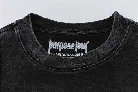 FEAR OF GOD ESSENTIALS Justin Bieber Purpose Tour Vintage Wash Portrait T‑Shirt
