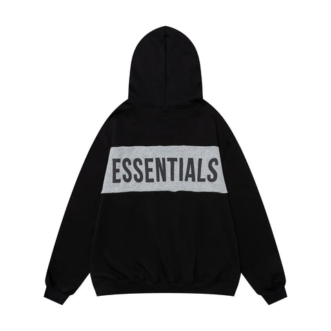 FEAR OF GOD FOG ESSENTIALS Patchwork Patch Men’s High‑Street Retro Hoodie