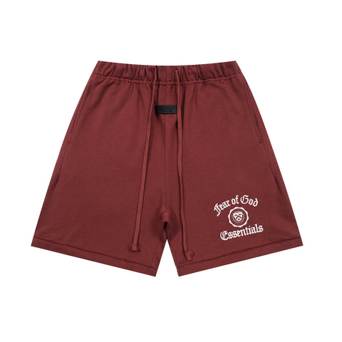 FEAR OF GOD FOG ESSENTIALS College Badge Print Loose Men’s High‑Street Shorts