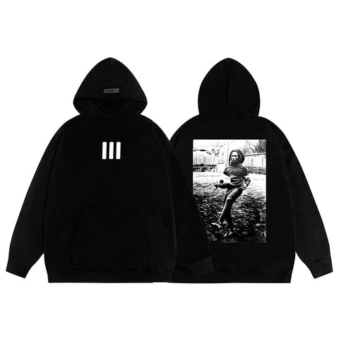 FEAR OF GOD FOG ESSENTIALS Three‑Stripes Print Loose Unisex Couple Hoodie