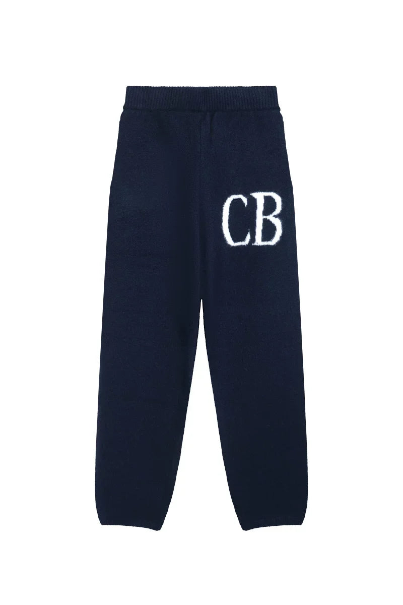 Cole Buxton Navy Side Italic CB Logo Sweatpants