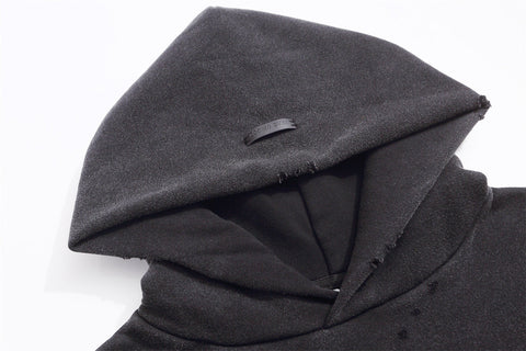 FEAR OF GOD FOG Vintage Washed Ripped Fleece‑Lined Hoodie