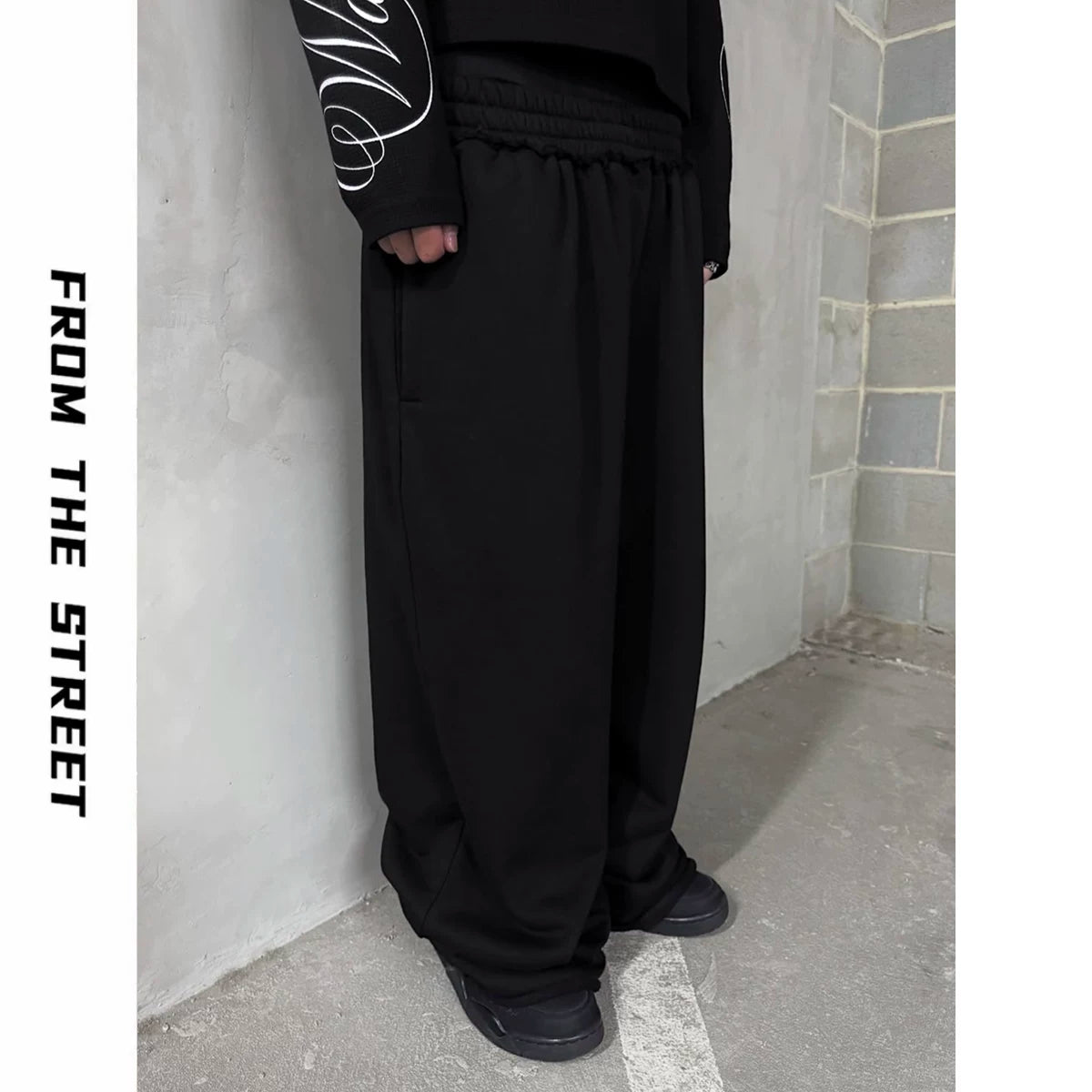 From THE STREET: Street Edge Casual Sanitary Pants for Men, Elastic Waist, Loose Baggy, Versatile Pants