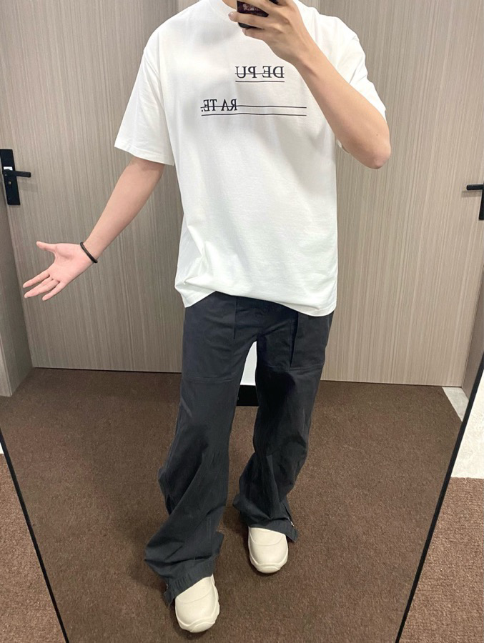 [TSAOOJ] Summer DEPURATE Heavy Cotton Clean Fit Premium Black and White Slogan Printed Short Sleeve T-shirt