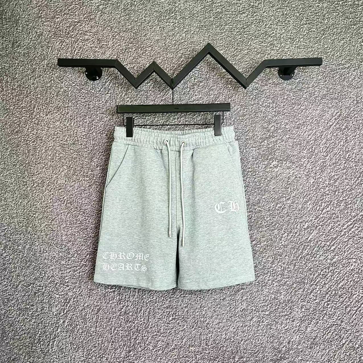 Chrome Hearts Light Gray Tonal Script Logo Sweatshorts