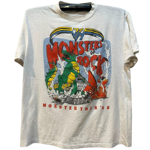 Monsters Of Rock, a veteran metal rock band, is a short sleeved vintage American retro T-shirt for men