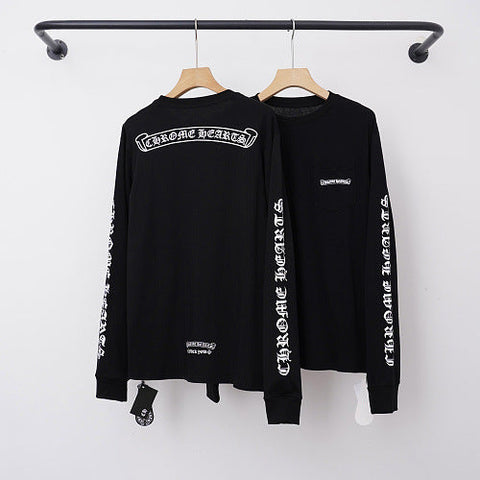 Chrome Hearts Back Script Banner & Sleeve Long Sleeve (Black)